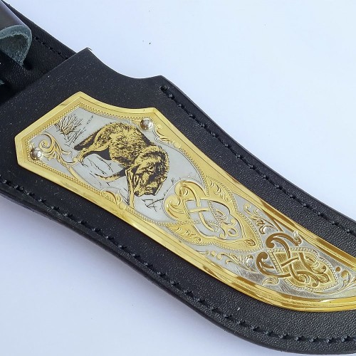 Подарочный нож «Урал» с позолоченным клинком