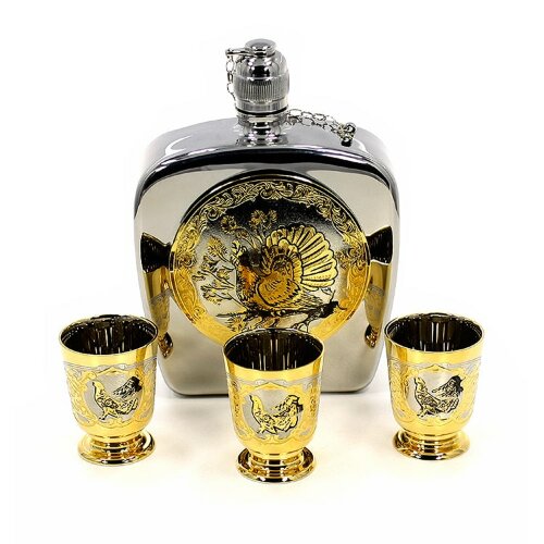 Подарочный набор для водки «Глухарь» с фляжкой