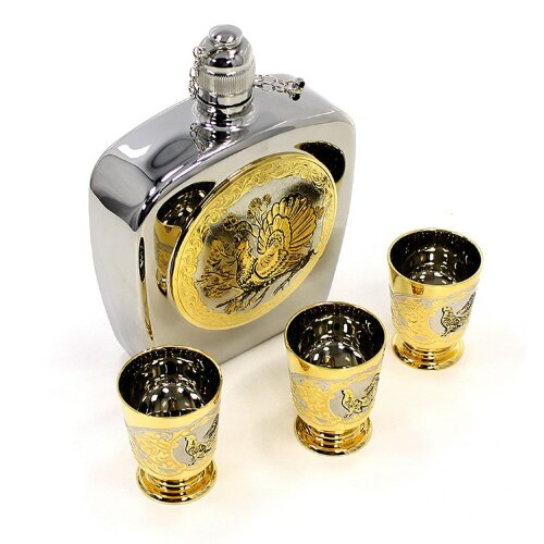 Подарочный набор для водки «Глухарь» с фляжкой