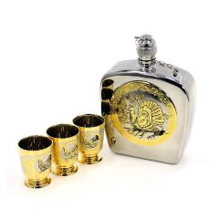 Подарочный набор для водки «Глухарь» с фляжкой