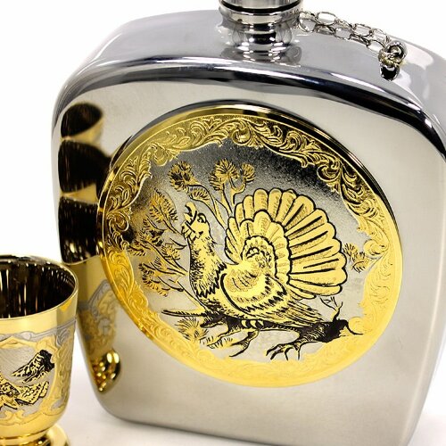 Подарочный набор для водки «Глухарь» с фляжкой