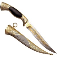 Позолоченный нож «Тамерлан» в украшенных ножнах
