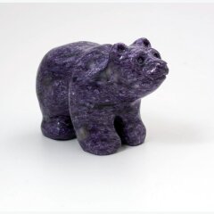Сувенирная фигурка «Медвежонок» из натурального камня чароит