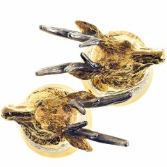 Позолоченные стопки перевёртыши «Олень» (2 шт) в подарочном футляре