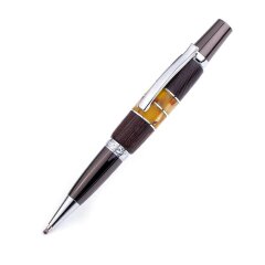 Подарочная письменная ручка «Невада» из экзотического дерева венге с янтарём