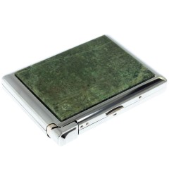 Сигаретница металлическая на 20 сигарет «Жадеит» с зажигалкой в подарок мужчине