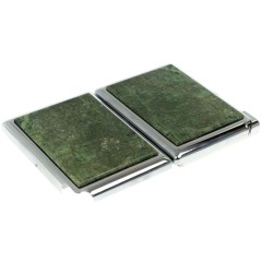 Сигаретница металлическая на 20 сигарет «Жадеит» с зажигалкой в подарок мужчине