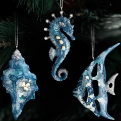 Новогодний набор «Сказочный океан» из 3-х ёлочных игрушек в подарок к новому году