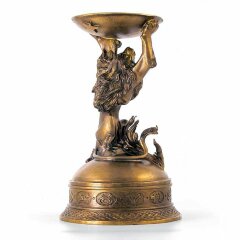 Бронзовый подсвечник «Лев» для интерьера дома