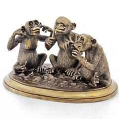 Бронзовая композиция «Мудрые обезьяны» в подарок коллекционеру