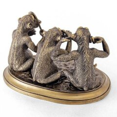 Бронзовая композиция «Мудрые обезьяны» в подарок коллекционеру