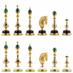 Малахитовые шахматы «Версаль» с фигурами в ларце