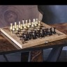 Подарочные шахматы «Флора» из карельской берёзы и янтаря