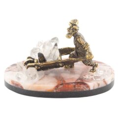 Сувенир «Старатель с тачкой»