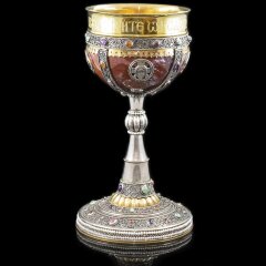 Серебряная чаша «Потир» с ювелирными вставками — Премиум подарки