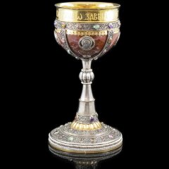 Серебряная чаша «Потир» с ювелирными вставками — Премиум подарки