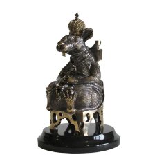 Бронзовая фигурка «Крыса на троне» в подарок коллекционеру