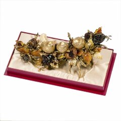 Сувенирная композиция «Птицы в саду» из натурального янтаря в подарок женщине