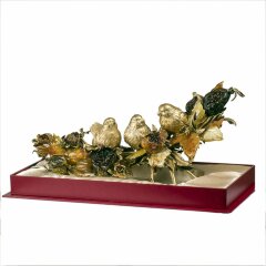 Сувенирная композиция «Птицы в саду» из натурального янтаря в подарок женщине