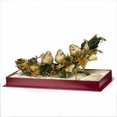 Сувенирная композиция «Птицы в саду» из натурального янтаря в подарок женщине