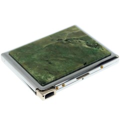 Сигаретница карманная на 10 сигарет «Жадеит» с зажигалкой в подарок другу