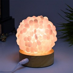 Настольный светильник «Розовый кварц» (USB) оранжевого свечения для интерьера дома