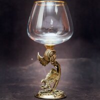 Подарочный бокал для коньяка «Ястреб» с объёмной фигуркой