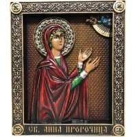 Именная икона «Святая Анна Пророчица» с кристаллами Сваровски