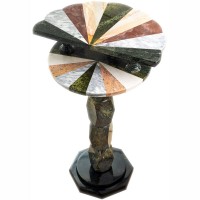 Журнальный столик «Мозаика» из натурального камня (змеевик, лемезит, мрамор)